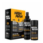 NISHMAN HAIR BUILDING KERATIN FIBER 20gr + LOCK MIST 100ml - BLACK