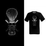 T-SHIRT BARBERS & BEARDS "SKULL BRUSH" - BLACK / M