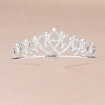 ΤΙΑΡΑ ΚΟΡΩΝΑ HEARTS ΜΕ ΚΡΥΣΤΑΛΛΑ - SILVER