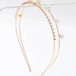 ΣΤΕΚΑ ΜΑΛΛΙΩΝ - Pearl Strass στενή 2πλή Gold