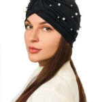 ΤΟΥΡΜΠΑΝΙ ΜΑΛΛΙΩΝ Simple - Μαύρο με πέρλες