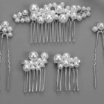 Σετ 5 τεμαχίων (3 χτενάκια + 2 φουρκέτες) White Pearl