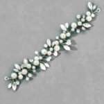 Νυφική γιρλάντα Gold με κρύσταλα και πέρλες M