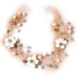 Νυφική γιρλάντα Gold with White Leaves