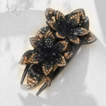 Κλιπ - Δαγκάνα για κότσους black gold flower