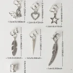 BRAID RINGS (Στολίδια για πλεξούδες) Silver items 5τμχ