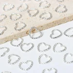 BRAID RINGS (Στολίδια για πλεξούδες) Silver Hearts 10τμχ