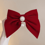 ΦΙΟΓΚΟΣ με μπαρέτα - BOW VELVET PEARL Red