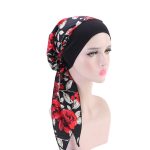 Μαντήλι / Τουρμπάνι Μαλλιών - Red Roses in Black