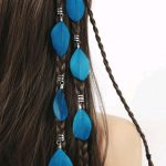 BRAID RINGS (Στολίδια για πλεξούδες) Blue Feather 2τμχ