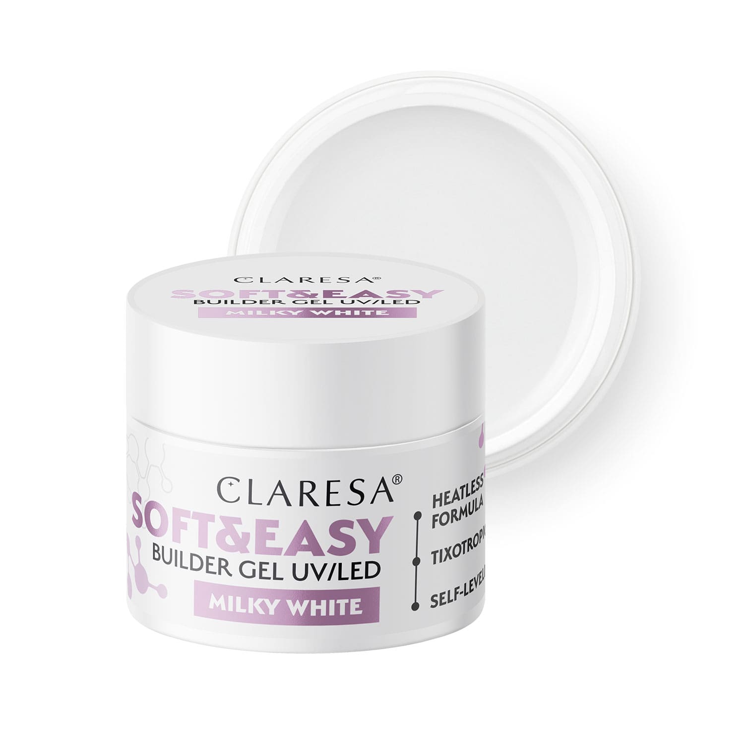 Claresa-Zel-budujacy-SOFTEASY-builder-gel-milky-white CLARESA SOFT & EASY BUILDER GEL MILKY WHITE 90gr - Image 1