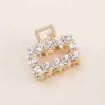 MINI ΚΛΑΜΕΡ ΜΑΛΛΙΩΝ ΜΕ STRASS - Gold Square