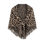 ΚΑΣΚΩΛ ΤΡΙΓΩΝΙΚΟ ANIMAL PRINT 175x60cm - Camel