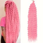 BRAID HAIR WAVY for CROCHET 75cm #Pink / XL
