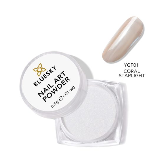 BLUESKY NAIL ART MOONSHINE POWDER #YGF01 Coral Starlight - Image 1