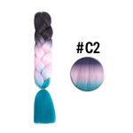 Braid Hair JUMBO #C2 Ombre Μαύρο/Ροζ/Πετρόλ