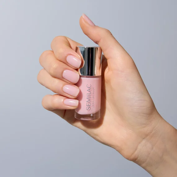 SEMILAC Nail Lacquer 9ml #102 Sheer Milky Pink - Image 3