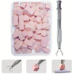 ΣΦΟΥΓΓΑΡΑΚΙΑ για OMBRE Σετ 50 τμχ με απλικατερ - Pink