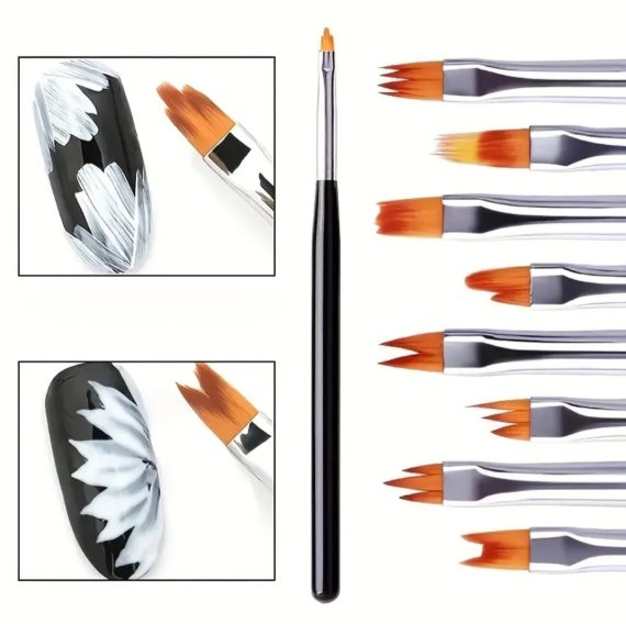 ΠΙΝΕΛΟ NAIL ART - Flowers / Ombre ΣΕΤ 8τμχ - Image 4