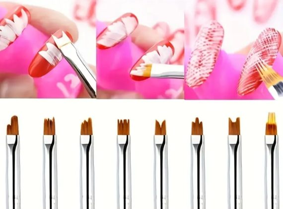 ΠΙΝΕΛΟ NAIL ART - Flowers / Ombre ΣΕΤ 8τμχ - Image 1