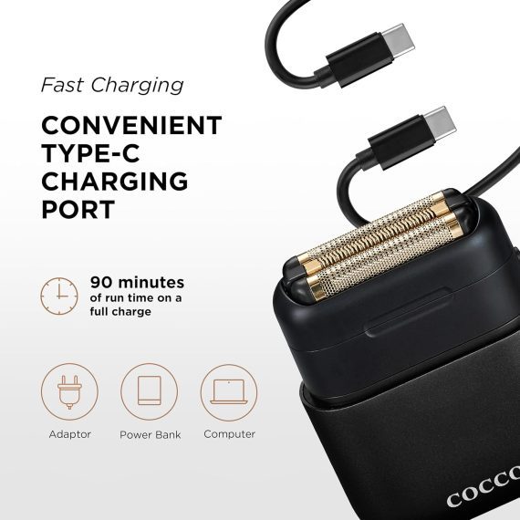 COCCO SHAVER IMPACTO MICRO Wet-Dry Triple Foil - Black - Image 3