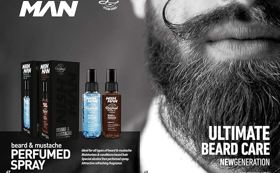 NISHMAN BEARD PERFUMED SPRAY NISHMAN BEARD & MOUSTACHE PERFUMED SPRAY 75ml - ADONIS - Image 5