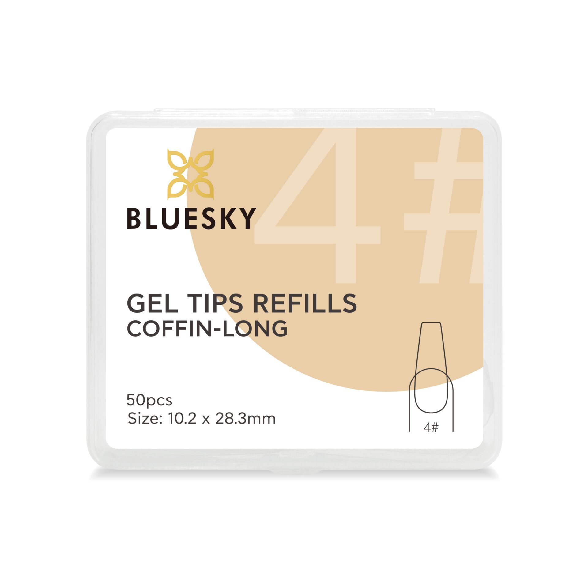 BLUESKY GEL TIPS REFILLS No 4 BLUESKY GEL TIPS REFILLS No 4 50τμχ - COFFIN LONG - Image 1