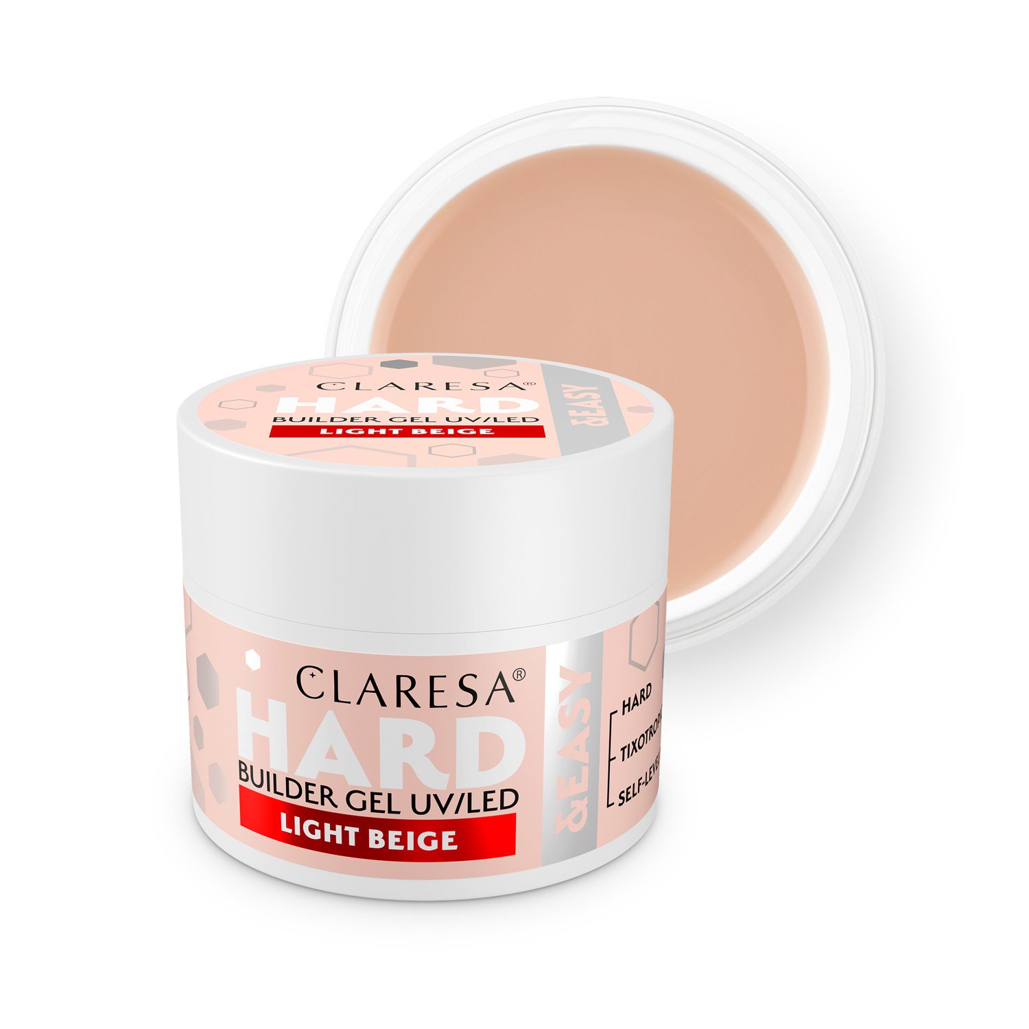 Claresa_HARD&EASY_LIGHT-BEIGE CLARESA HARD&EASY Builder Gel LIGHT BEIGE 12gr - Image 1