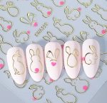 ΑΥΤΟΚΟΛΛΗΤΑ ΓΙΑ ΝΥΧΙΑ SWA199 - Easter Banny Gold 2τμχ - Image 2