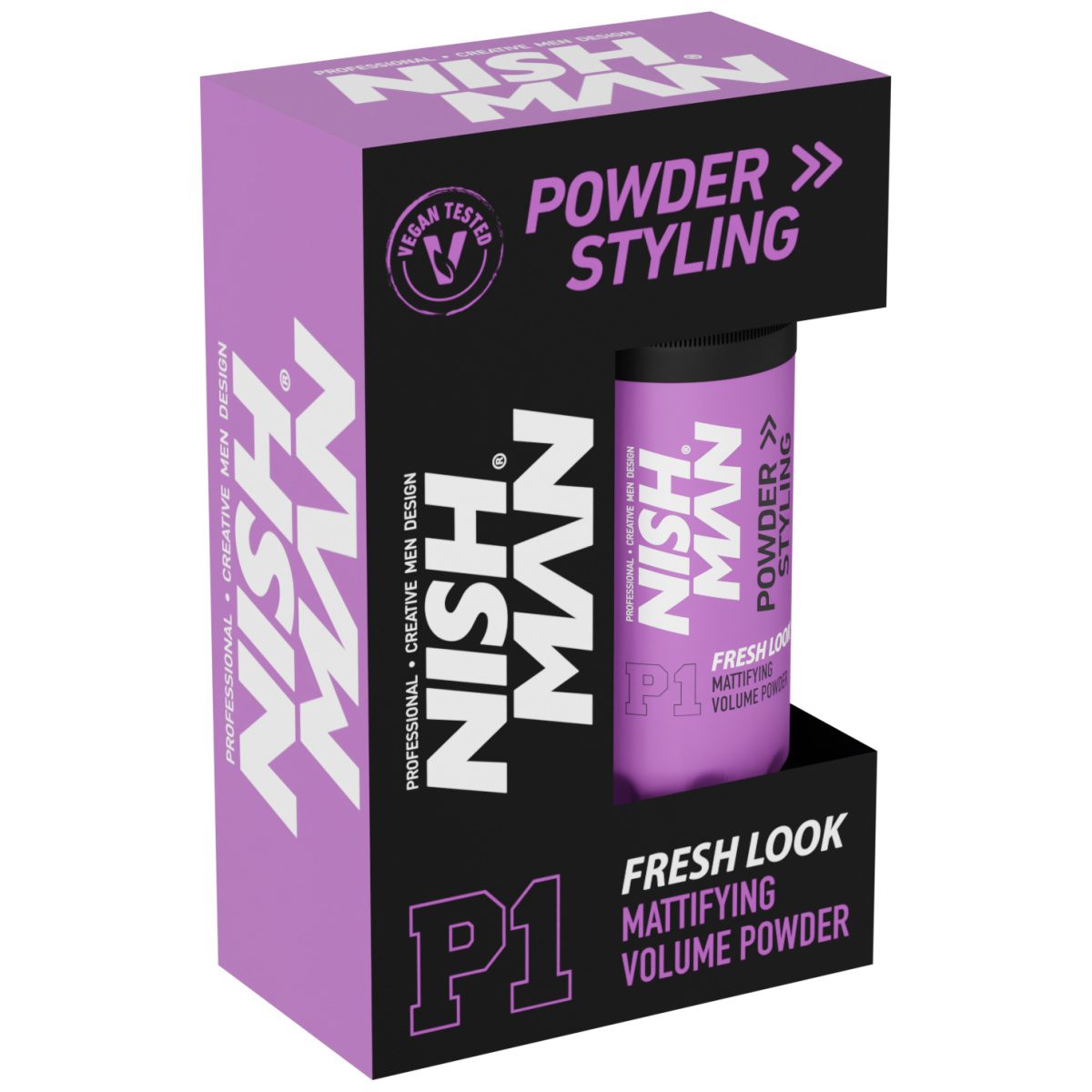 p1-frash-look-1200x1200.png NISHMAN P1 HAIR STYLING POWDER 20gr - FRESH LOOK - Image 1