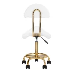 ΣΚΑΜΠΩ ΕΡΓΑΣΙΑΣ τροχήλατο με πλάτη 6001-G Gold White - Image 3
