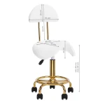 ΣΚΑΜΠΩ ΕΡΓΑΣΙΑΣ τροχήλατο με πλάτη 6001-G Gold White - Image 5