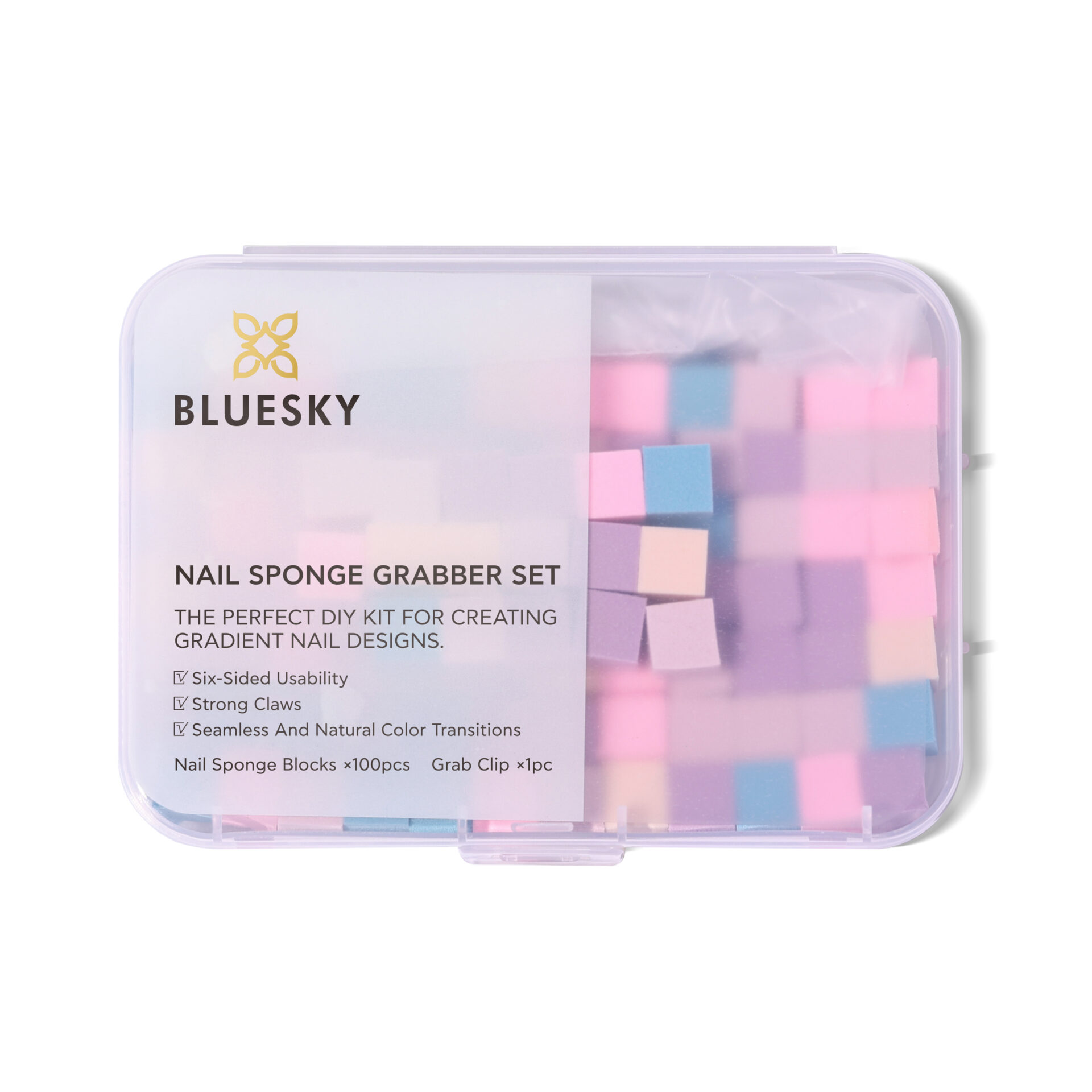 nail-sponge-grabber-set 1 BLUESKY ΣΦΟΥΓΓΑΡΑΚΙΑ για OMBRE ΣΕΤ 100 τμχ με απλικατερ - Image 1